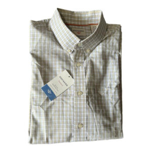 Camisa cuadriculada beige y blanco