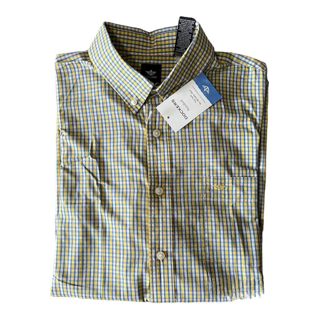 Camisa a cuadros amarilla con blanco