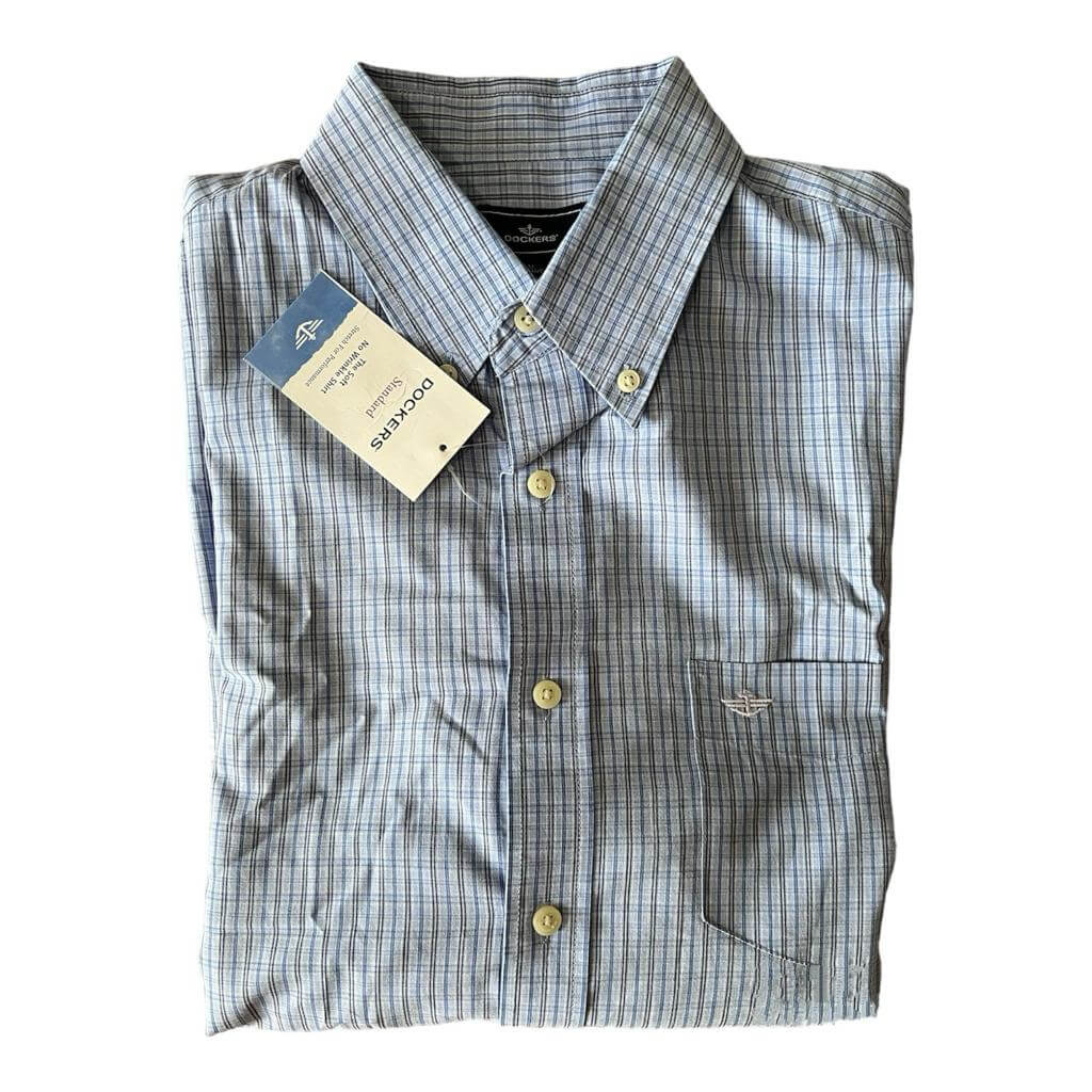 Camisa azul cielo cuadriculada