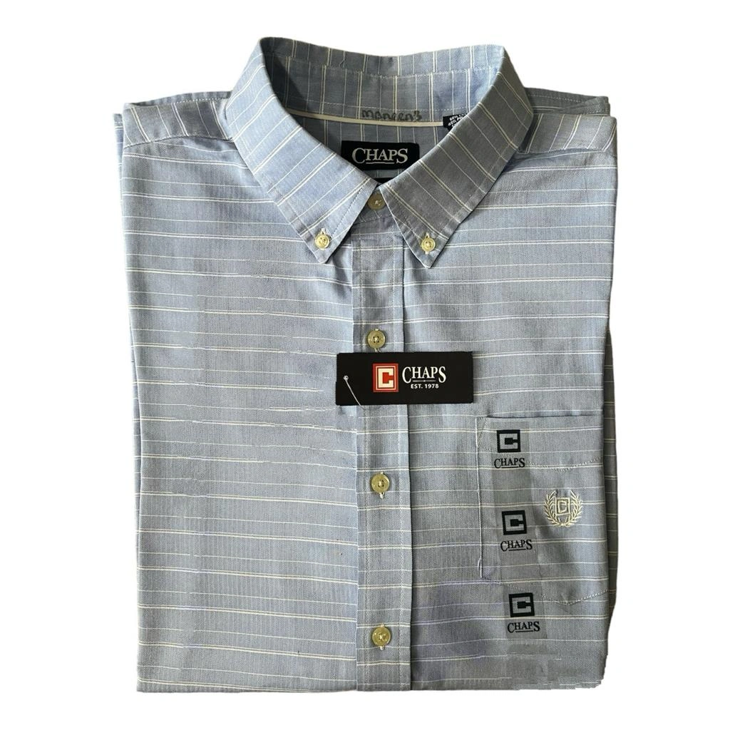 Camisa azul cielo rayas blancas horizontales