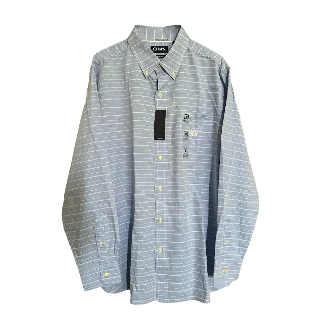 Camisa azul cielo rayas blancas horizontales - Imagen 2