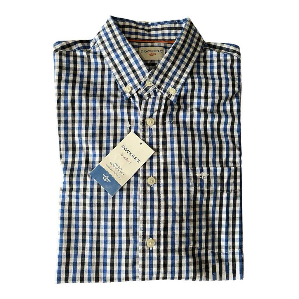 Camisa cuadriculada azul y negro