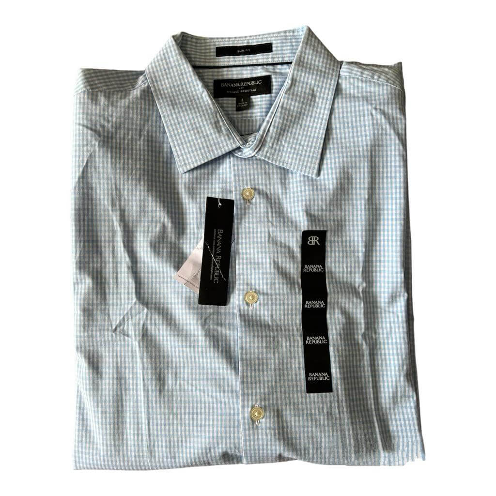Camisa cuadriculada azul claro