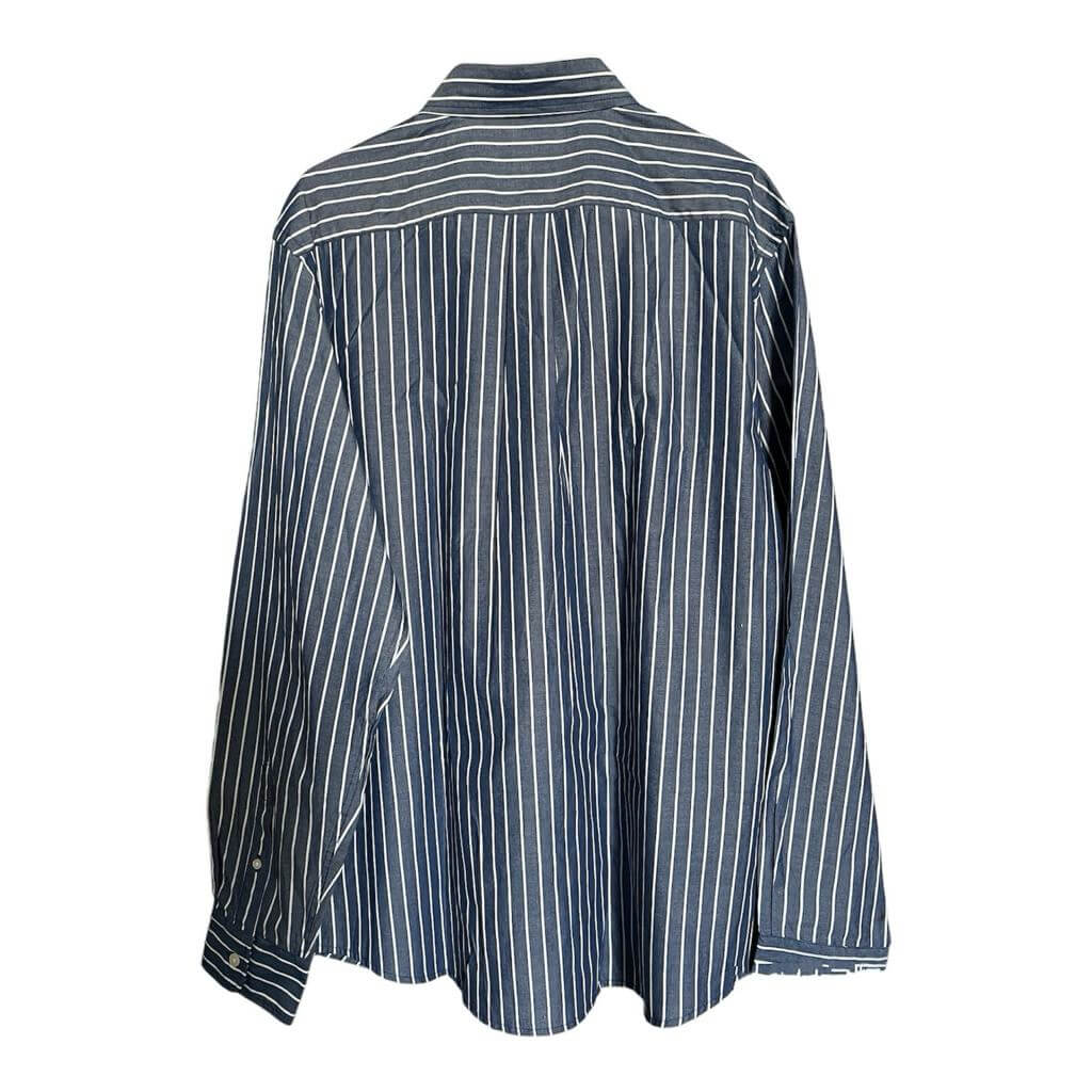 Camisa azul marino rayas verticales blancas - Imagen 3
