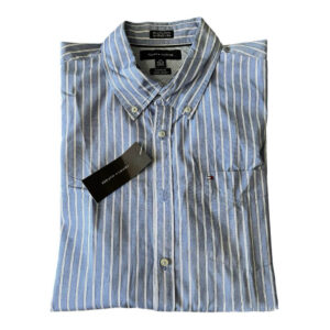 Camisa azul rayas verticales blanca