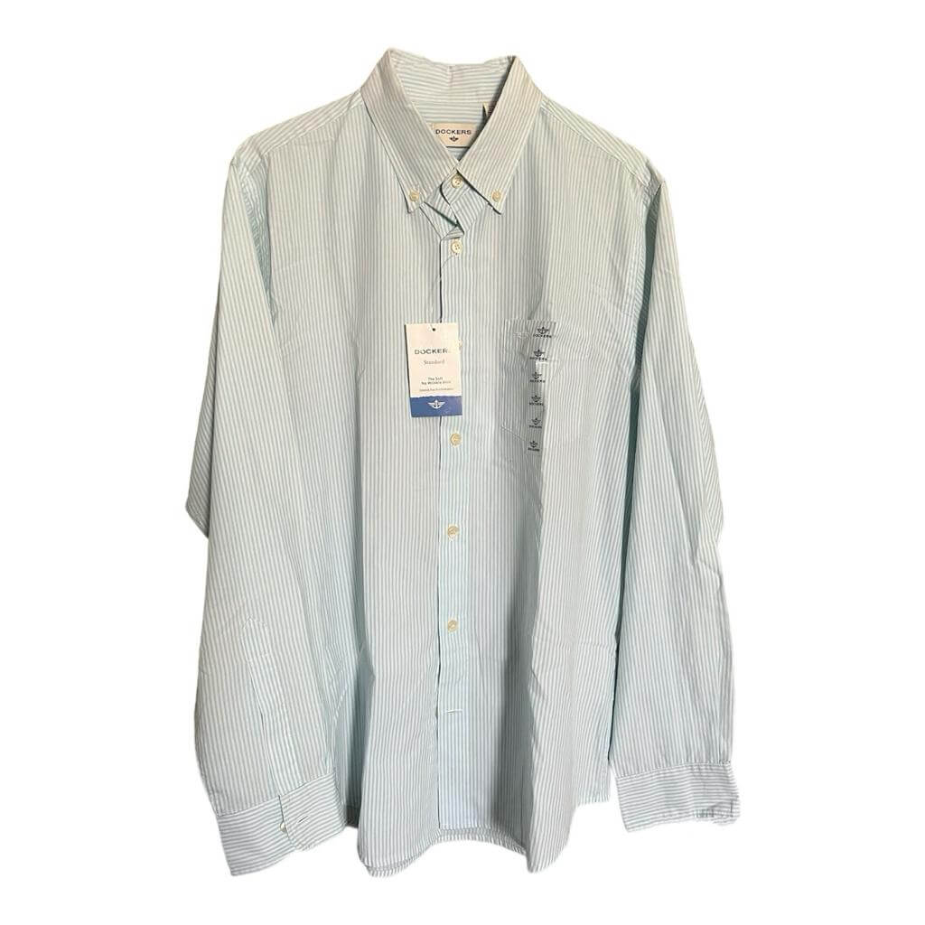 Camisa Dockers Aqua Rayas Verticales – Elegancia Exclusiva - Imagen 2