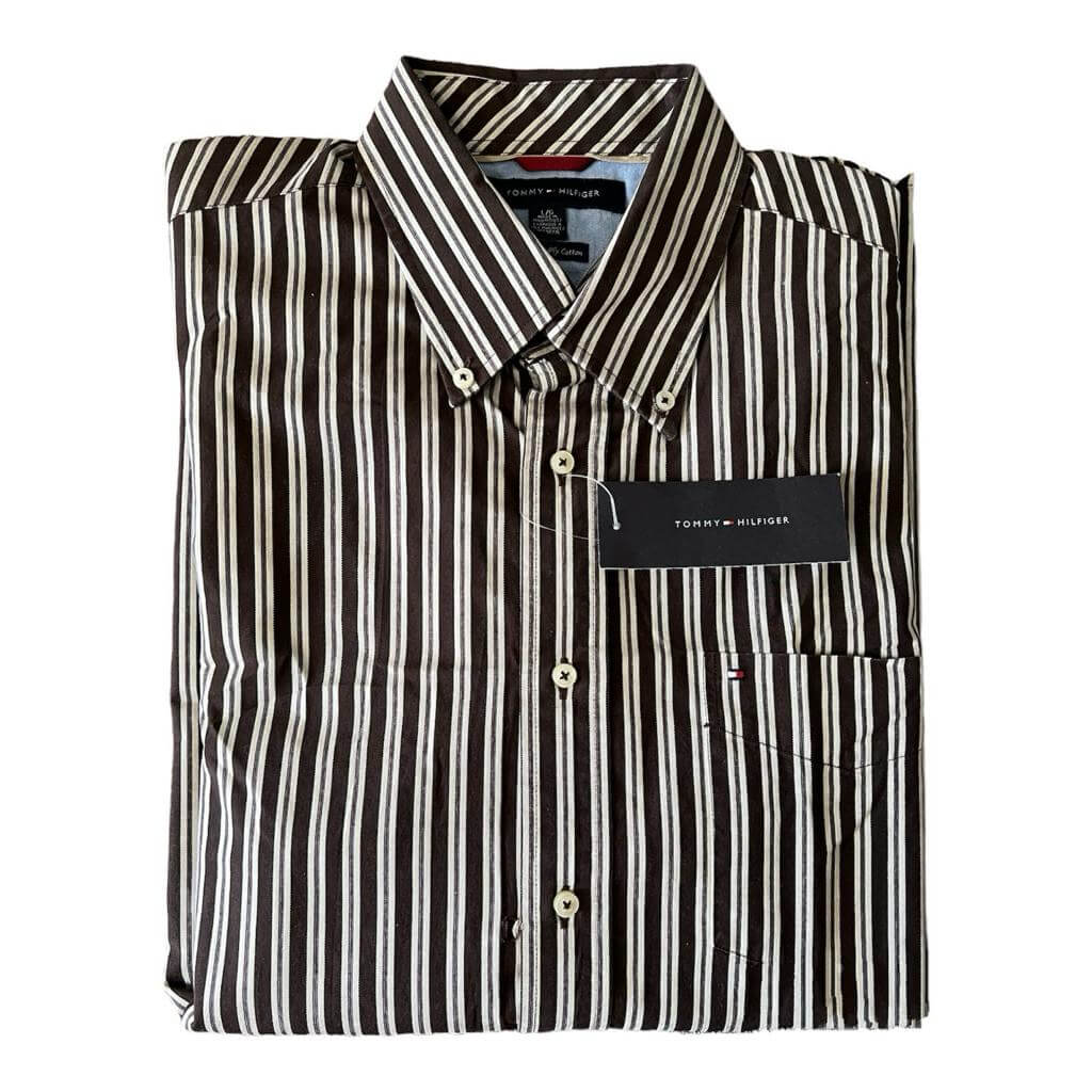 Camisa café rayas verticales