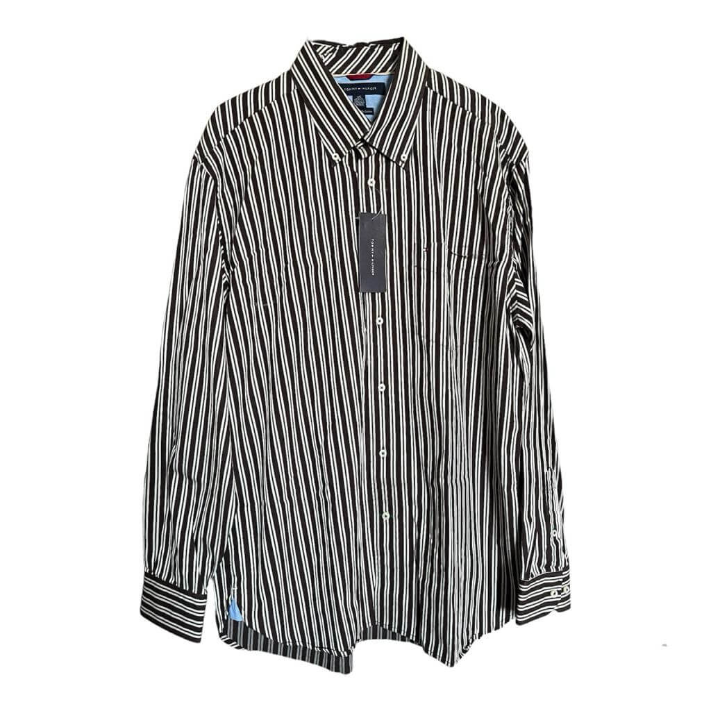 Camisa café rayas verticales - Imagen 2