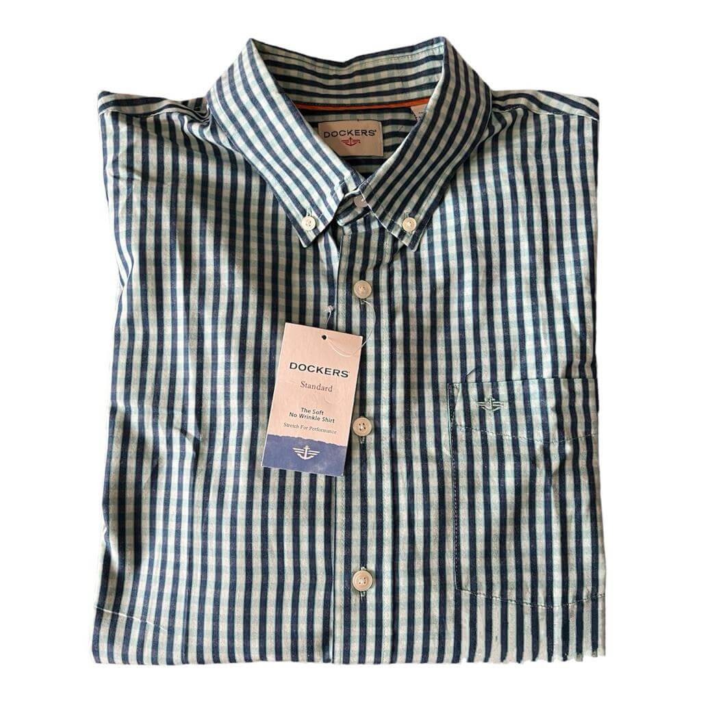 Camisa cuadriculada azul y verde