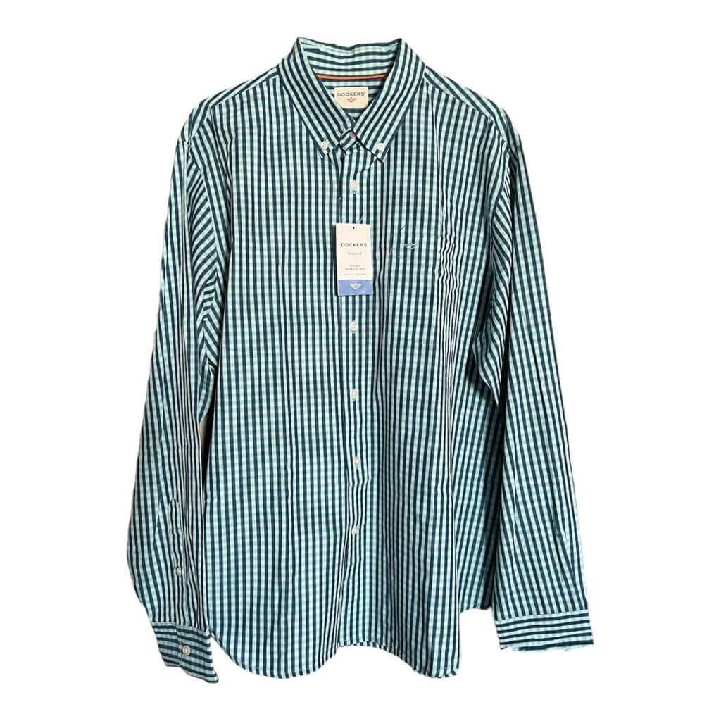 Camisa cuadriculada azul y verde - Imagen 2