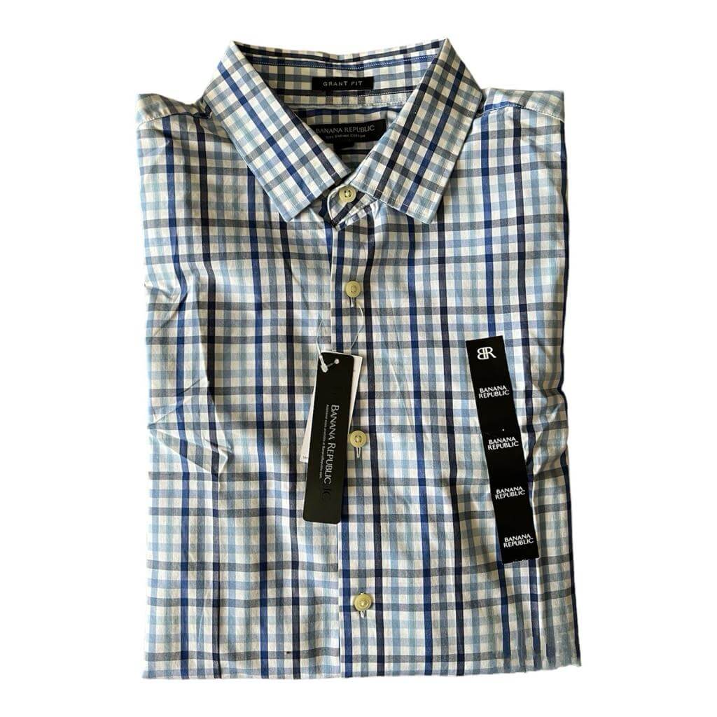 Camisa cuadriculada con diferentes tonos de azul