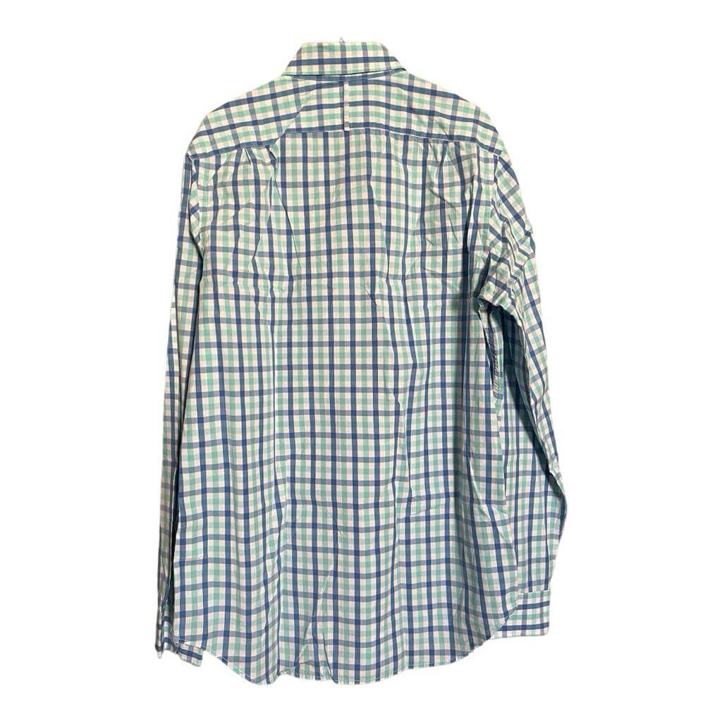 Camisa cuadriculada verde claro y azul - Imagen 3