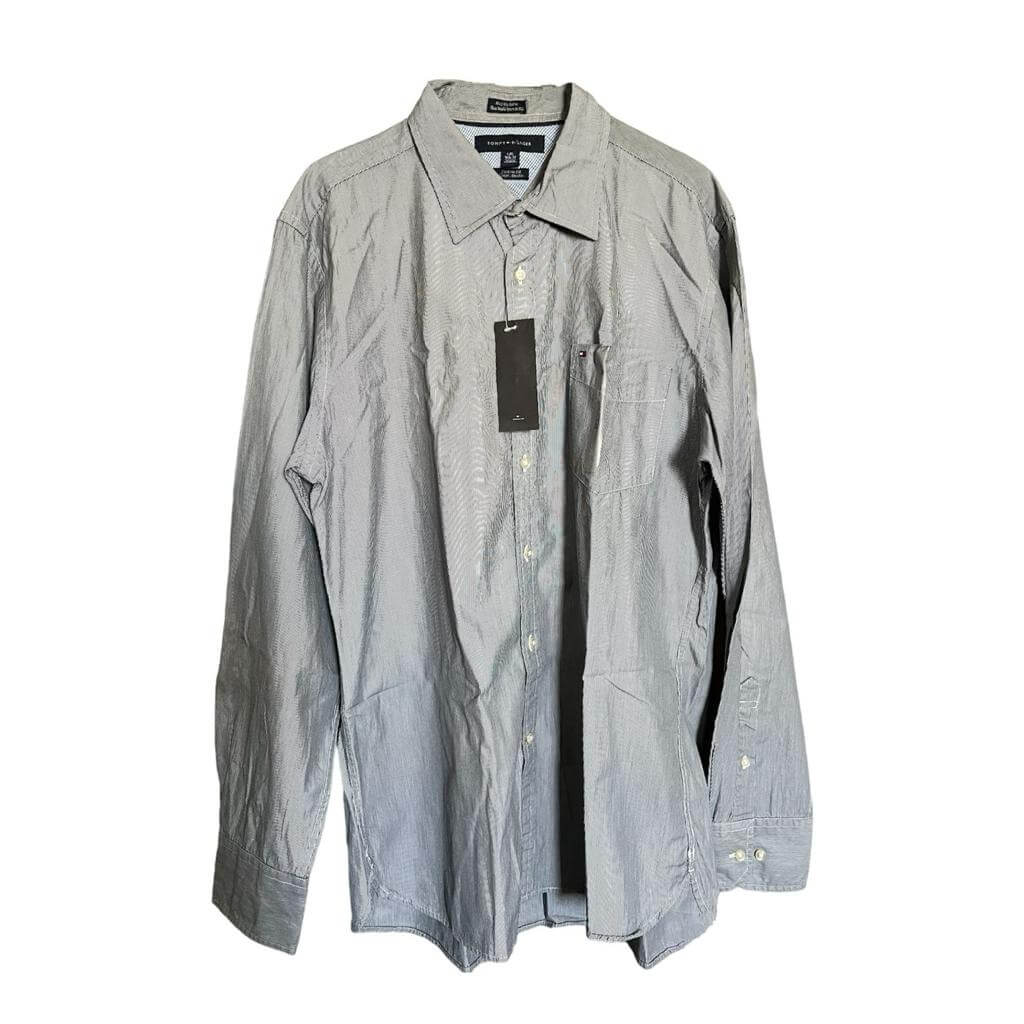 Camisa gris rayas verticales - Imagen 2