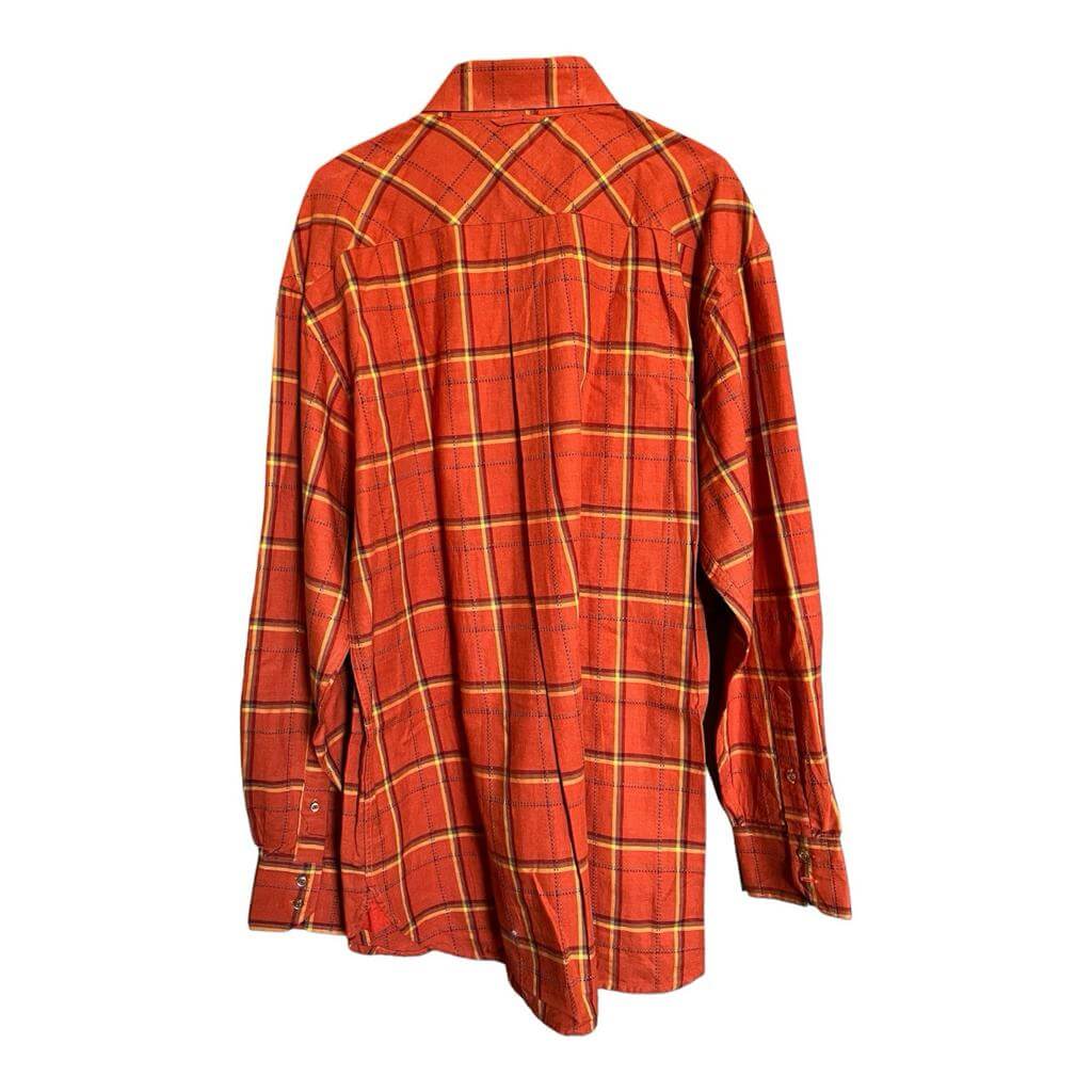 Camisa naranja cuadros grandes - Imagen 3