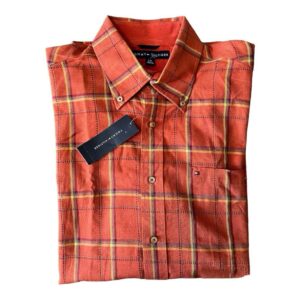 Camisa naranja cuadros grandes