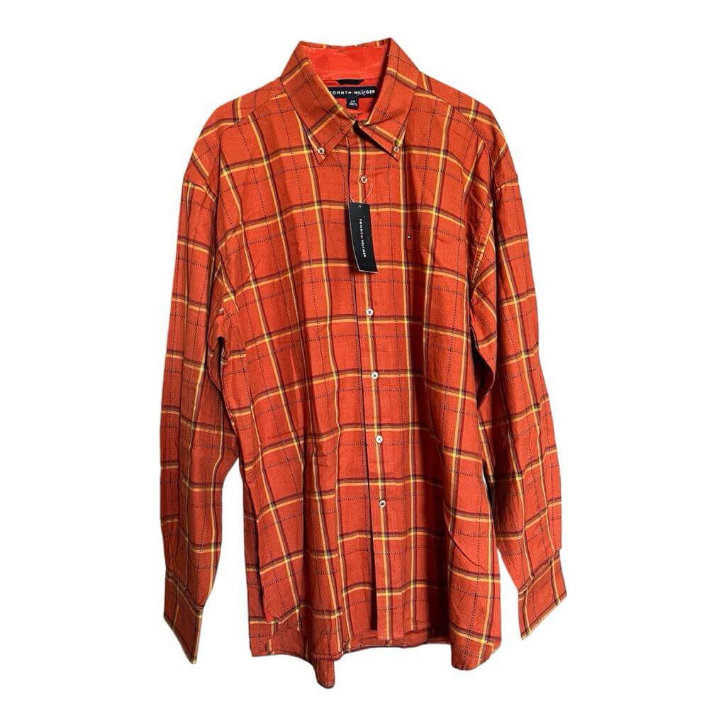 Camisa naranja cuadros grandes - Imagen 2