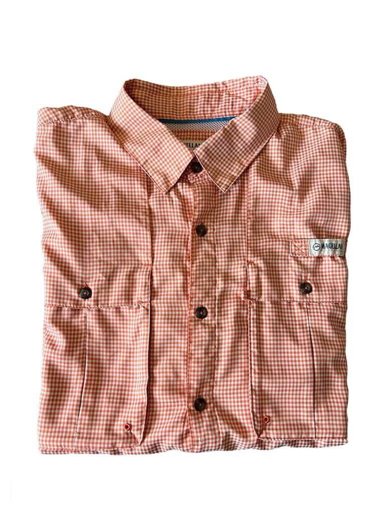 Camisa cuadros pequeños naranja