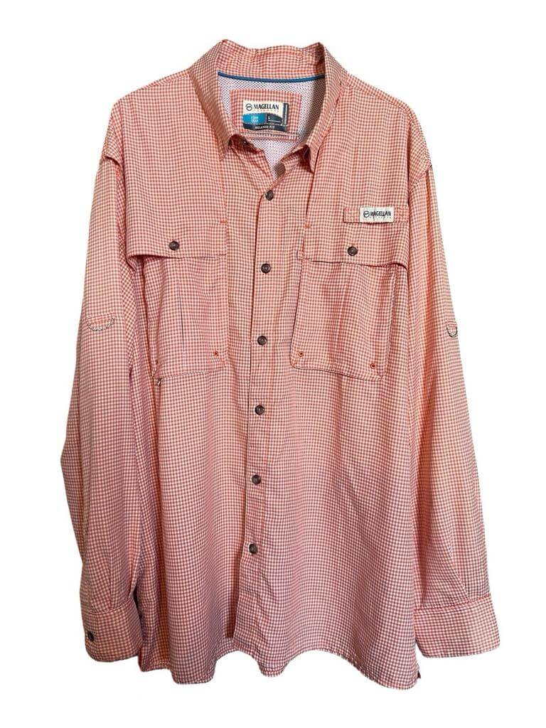 Camisa cuadros pequeños naranja - Imagen 2