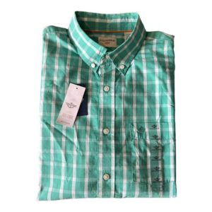 Camisa cuadriculada verde agua