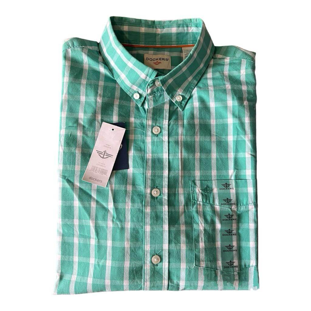 Camisa cuadriculada verde agua