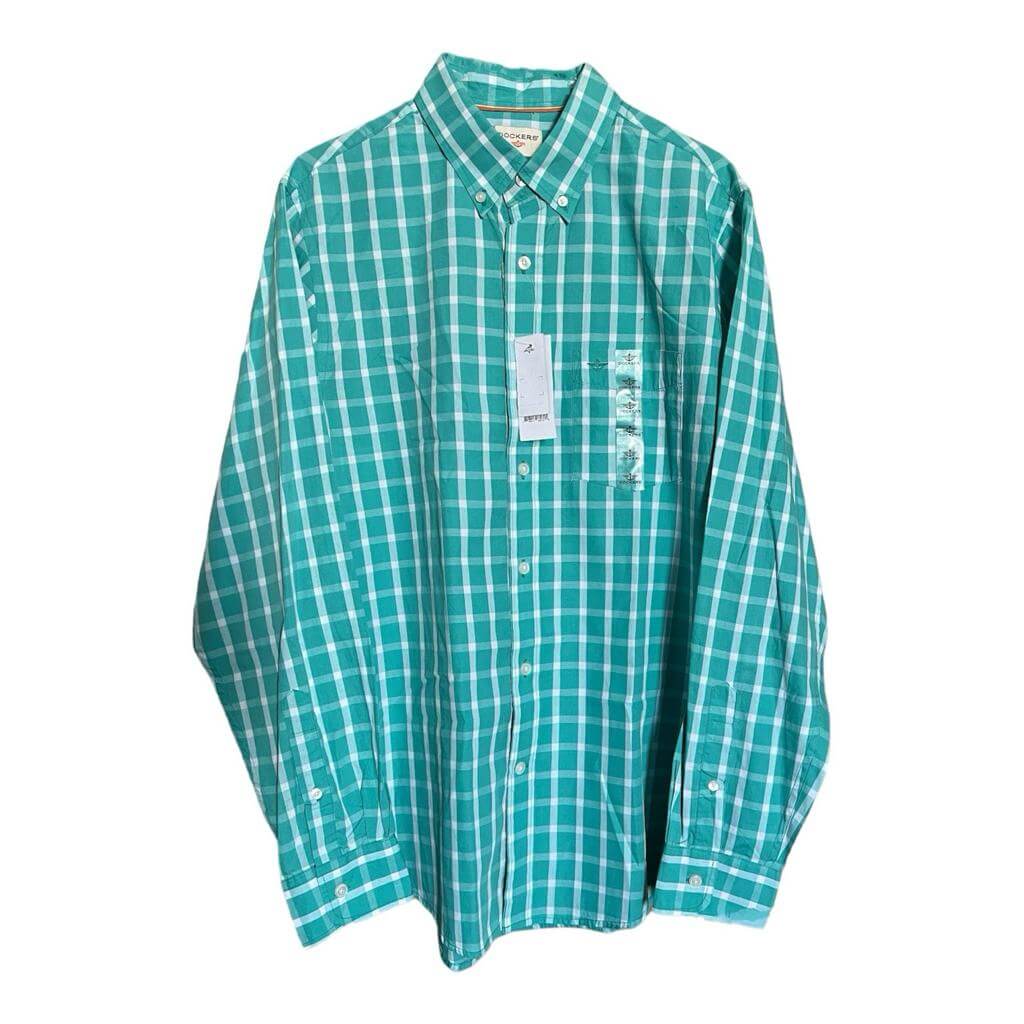 Camisa cuadriculada verde agua - Imagen 2