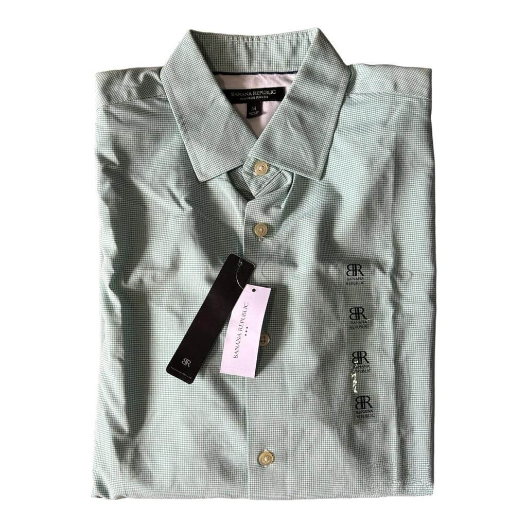 Camisa verde a cuadros muy pequeños