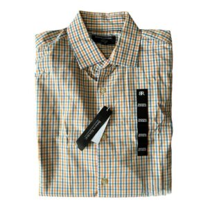 Camisa cuadriculada azul con naranja