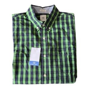 Camisa verde limón y azul cuadriculada
