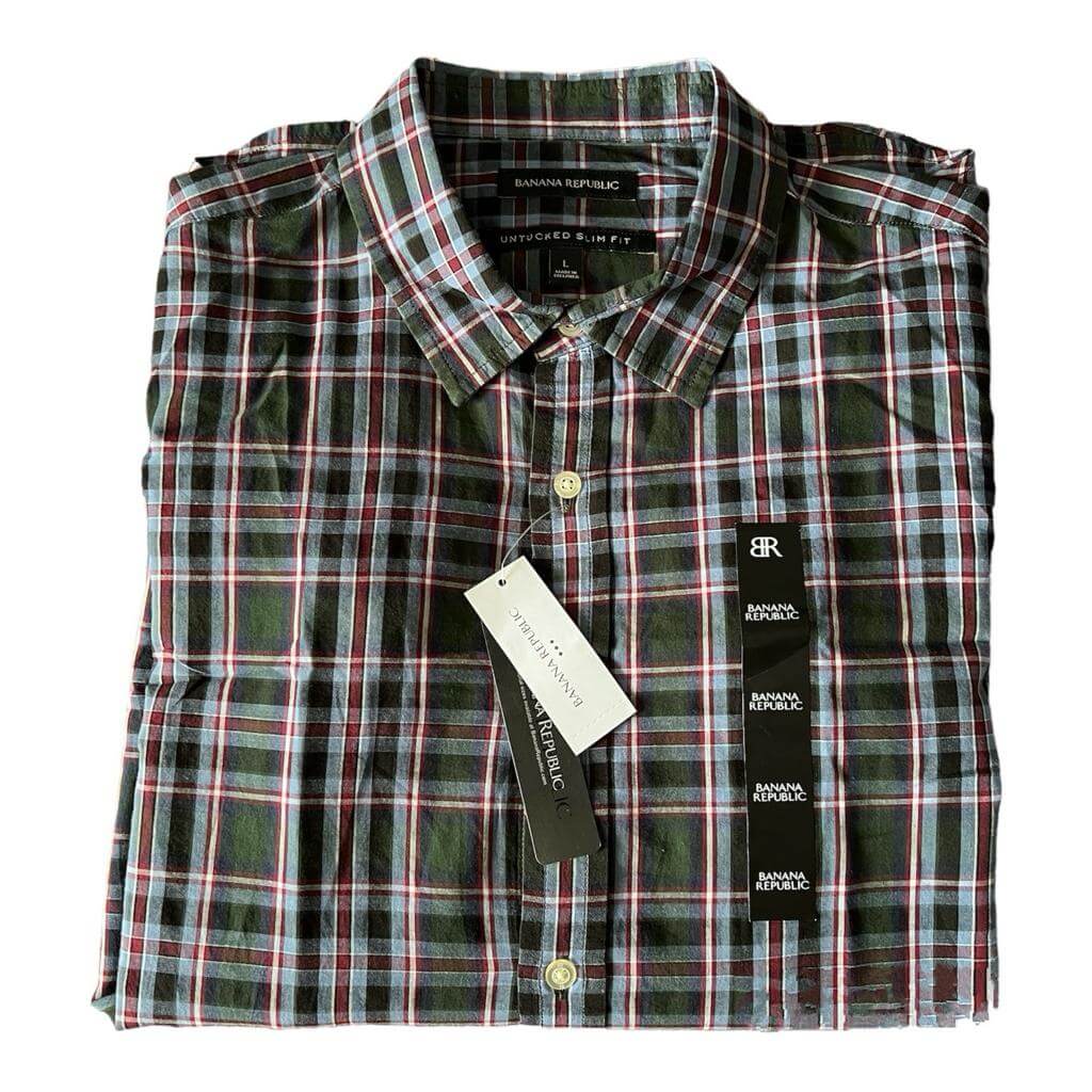 Camisa a cuadros rojo azul y verde