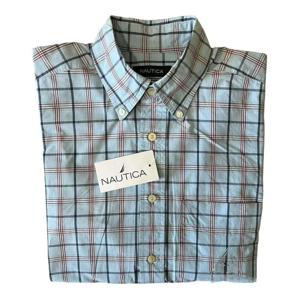 Camisa a cuadros azul cielo Nautica.