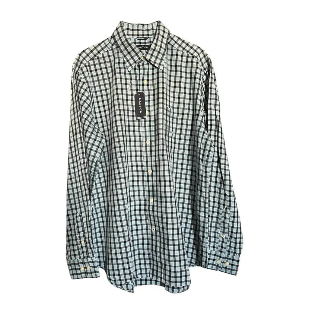 Camisa Nuatica cuadriculada color menta.
